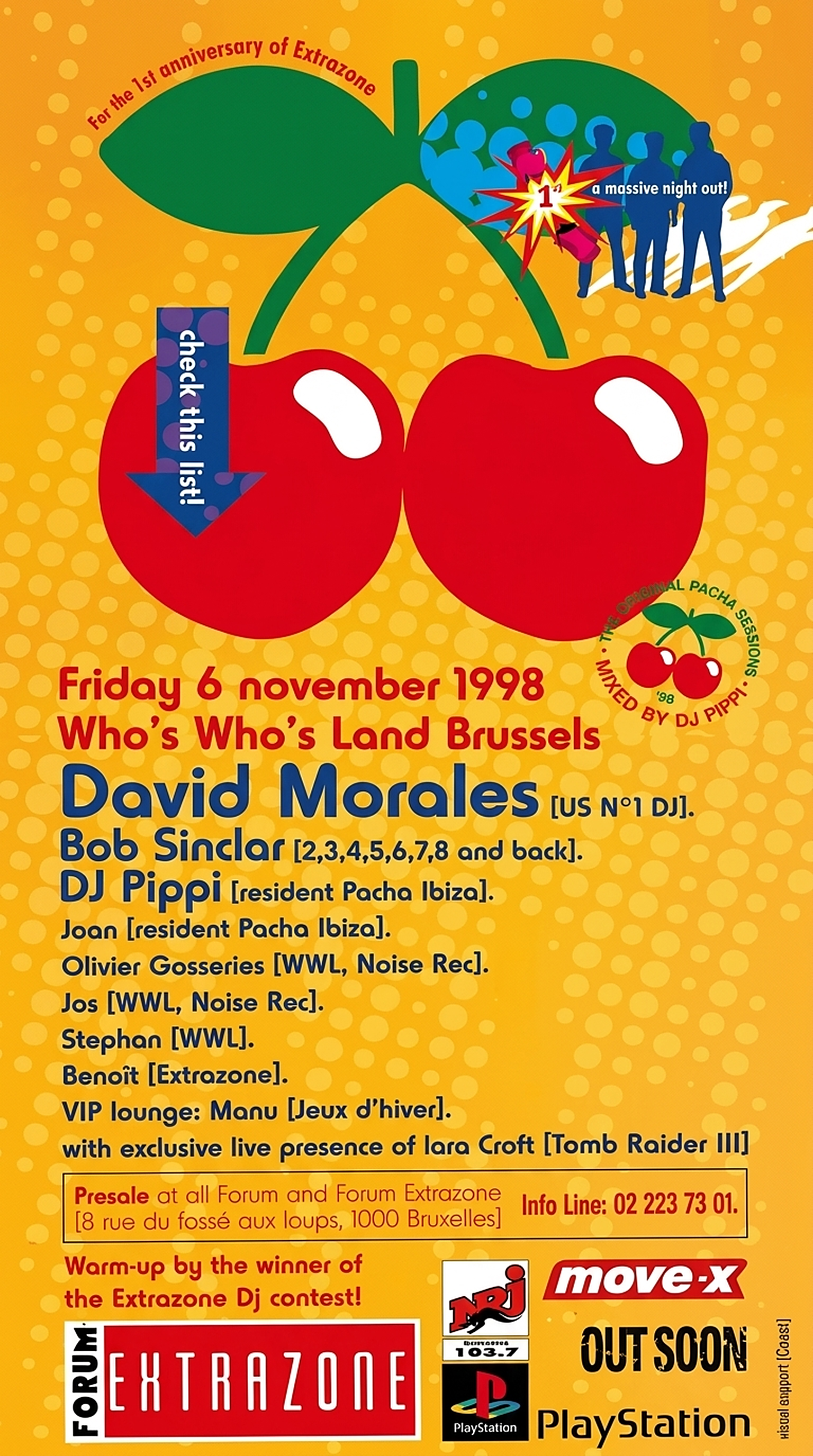 Pacha Ibiza - 1st anniversary of Extrazone - Who's Who's Land, Vendredi 6 novembre 1998