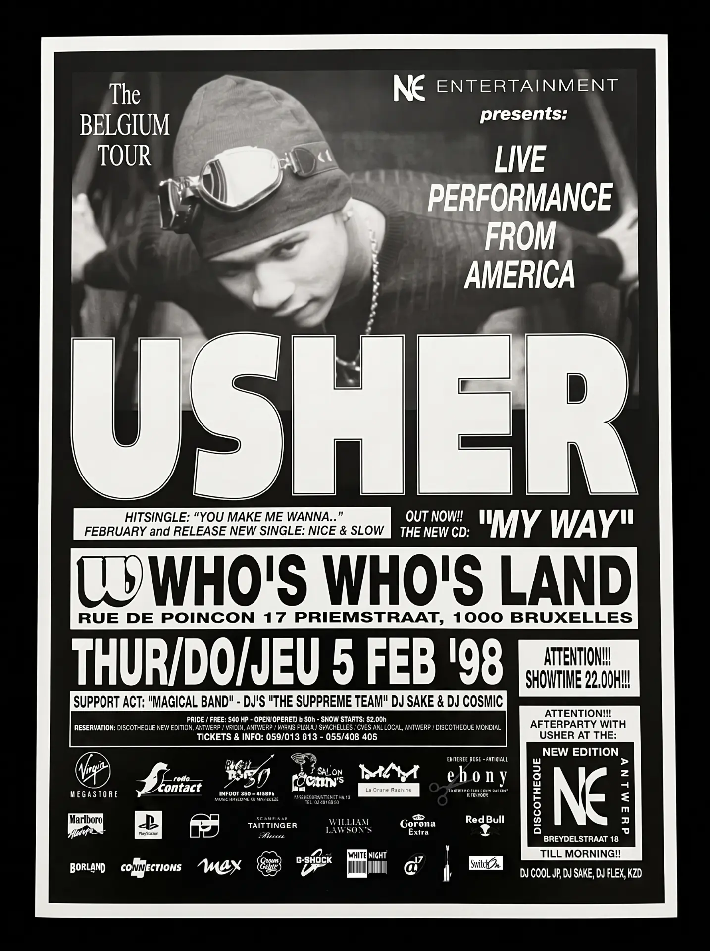 Usher - Live performance from America - Who's Who's Land, Jeudi 5 février 1998